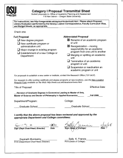 Revision of Graduate Degrees in Economics Leading to Master of Arts, Master of Science and Doctor of Philosophy in Applied Economics