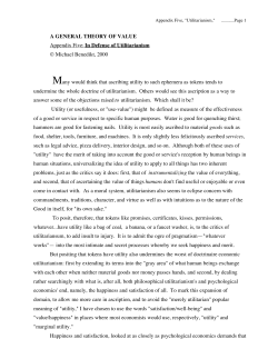 Appendix Five: In Defense of Utilitarianism