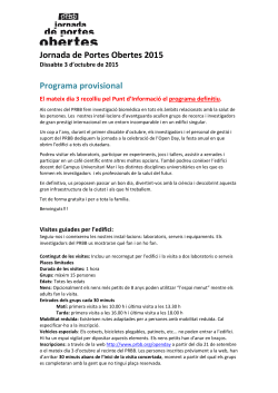 Programa Provisional PRBB