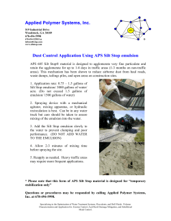 Dust Control Application Instructions