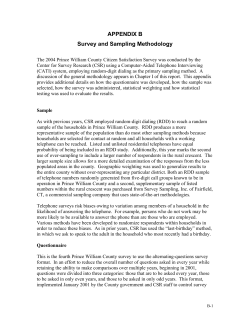 Survey and Sampling Methodology