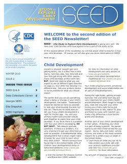 Study to Explore Early Development Winter 2010 newsletter