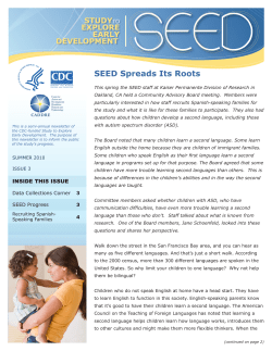 Study to Explore Early Development summer 2010 newsletter