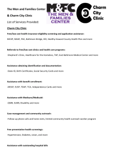 Charm City Clinic and Men Families Center brochure