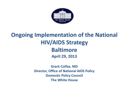 Ongoing Implementation of the National HIV/AIDS Strategy