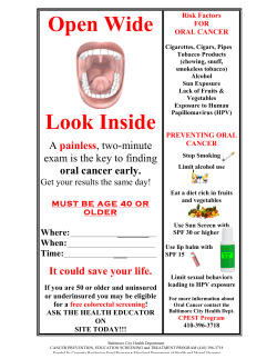 Baltimore City Health Department Oral Cancer Screening: Open Wide Flyer