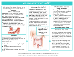 Colonoscopy Fact Sheet 2012
