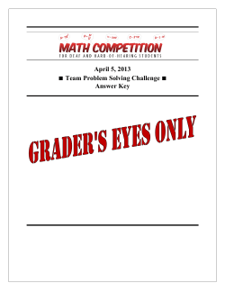 Answer Key for Team Problem Solving