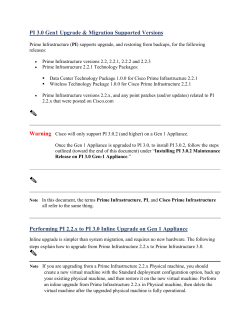 Prime Infrastructure 3.0.2 Generation 1 Upgrade and Migration Guide