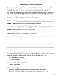 Notification of Completion