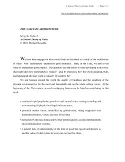 Coda: The Value of Architecture