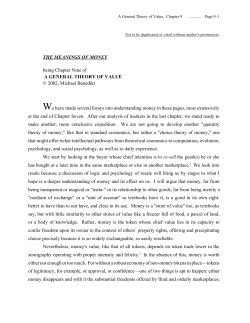 Chapter Nine: The Meanings of Money