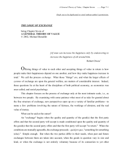 Chapter Seven: The Logic of Exchange