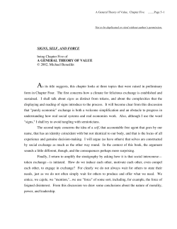 Chapter Five: Signs, Self, and Force