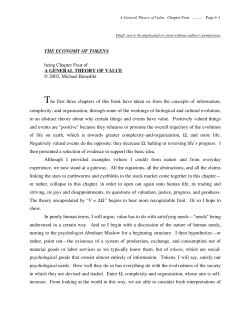 Chapter Four: The Economy of Tokens