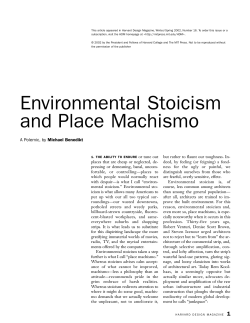 Environmental Stoicism and Place Machismo: A Polemic