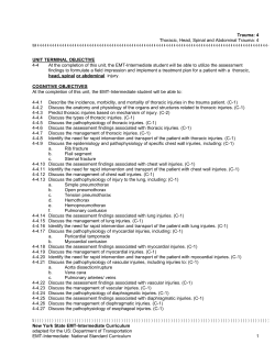 Module 4 Lesson 4: Thoracic, Head, Spinal and Abdominal Trauma