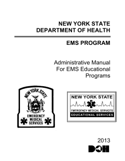 Administration Manual for EMS Educational Programs, 2013