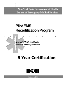 5 Year Pilot EMS Recertification Program