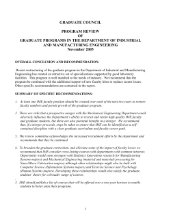 Industrial and Manufacturing Engineering Review Report