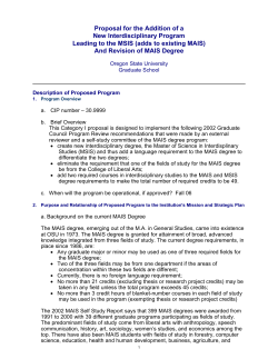 Category I Proposal to Create a Master of Science in Interdisciplinary Studies and Modify the Master of Arts in Interdisciplinary Studies