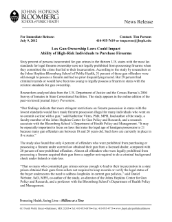 Research Brief: Lax Gun Ownership Laws Could Impact Ability of High-Risk Individuals to Purchase Firearms