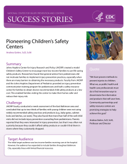 CDC - Success Stories - Pioneering Children's Safety Centers