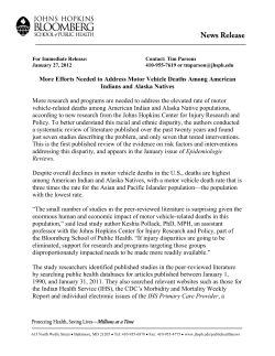 New Center Research Finds More Efforts Are Needed to Address Motor Vehicle Crashes Among American Indians and Alaskan Natives
