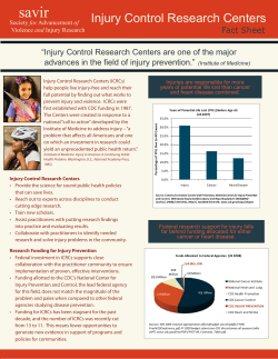 SAVIR Fact Sheet - Injury Control Research Centers