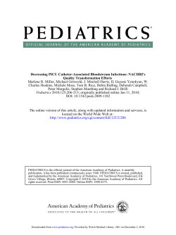 Miller MR, Griswold M, Harris JM 2nd, Yenokyan G , Huskins WC, Moss M, Rice TB, Ridling D, Campbell D, Margolis P, Muething S, and Brilli RJ. “Decreasing PICU catheter-associated bloodstream infections: NACHRI's quality transformation efforts. ” Pediatrics . (2010) 125.2: 206-13.