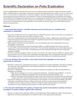 Scientific Declaration on Polio Eradication