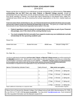 Non-Institutional Scholarship Form