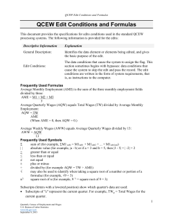 QCEW Edit Conditions and Formulas