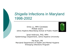 Shigella Infections in Maryland, 1998-2002