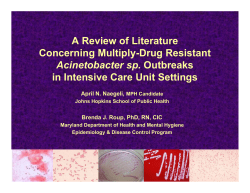 A Review of Literature Concerning Multiply-Drug Resistant Acinetobacter sp. Outbreaks in Intensive Care Unit Settings