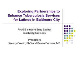 Exploring Partnerships to Enhance Tuberculosis Services for Latinos in Baltimore City