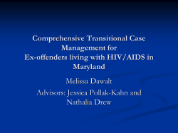 Comprehensive Transitional Case Management for Ex-offenders Living with HIV/AIDS in Maryland