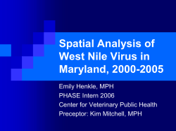 Spatial Analysis of West Nile Virus in Maryland, 2000 - 2005
