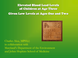 Elevated Blood Levels in Children at Age 3