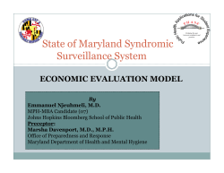 State of Maryland Syndromic System: Economic Evaluation Model