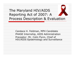 The Marylandd HIV/AIDS Reporting Act of 2007: A Process Description and Evaluation