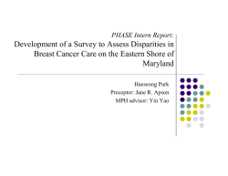 Development of a Survey to Access Disparities in Breast Cancer Care on the Eastern Shore of Maryland