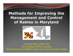 Methods for Improving the Management and Control of Rabies in Maryland