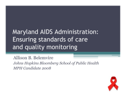 Maryland AIDS Administration: Ensuring standards of care and quality monitoring