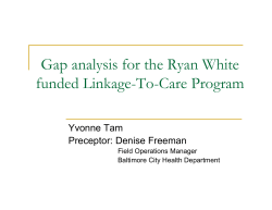 Gap Analysis for the Ryan White Funded Linkage-To-Care Program
