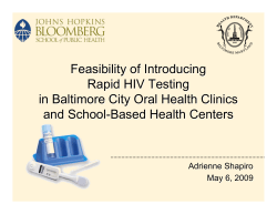 Feasibility of Introducing Rapid HIV Testing in Baltimore City Oral Health Clinics and School-Based Health Centers