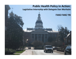 Public Health Policy in Action: Legislative Internship with Delegate Dan Morhaim