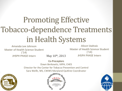Promoting Effective Tobacco-dependence Treatments in Health Systems