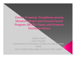 Cancer Screening Compliance among Maryland Breast and Cervical Cancer Program (BCCP) Clients with Program Discharge History