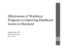 Effectiveness of Federal Workforce Programs in Improving Healthcare Access in Maryland